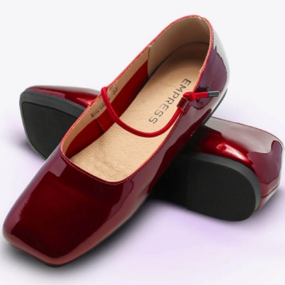 EMPRESS Square Toe Flat With Extra Arch Support EU 40 Gem